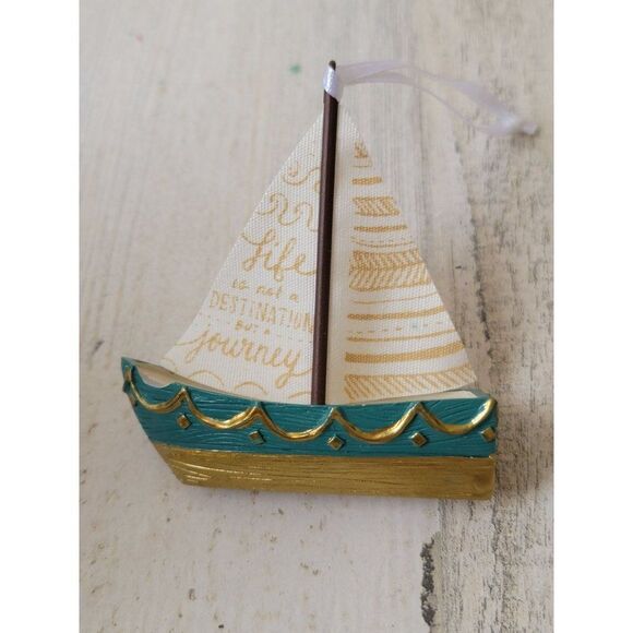 Hallmark sail boat ornament Xmas Decor sea ocean - Picture 1 of 4